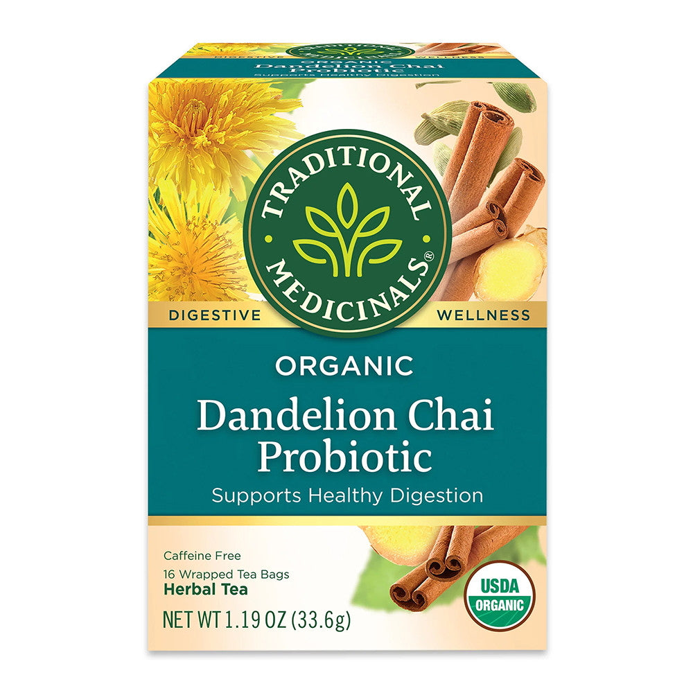 Traditional Medicinals Organic Dandelion Chai Probiotic Tea Bags, 16 Ea, 1.19 Oz